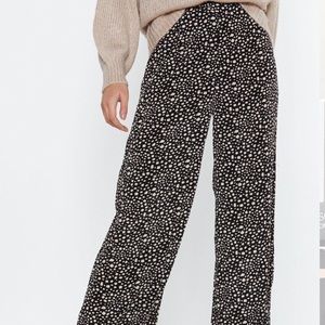 Polka dot wide leg pants